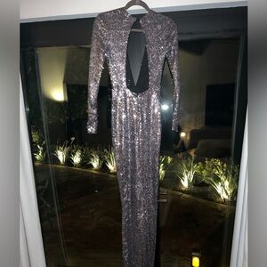 NASTY GAL Rare Long Sleeve Sequin Gown XS